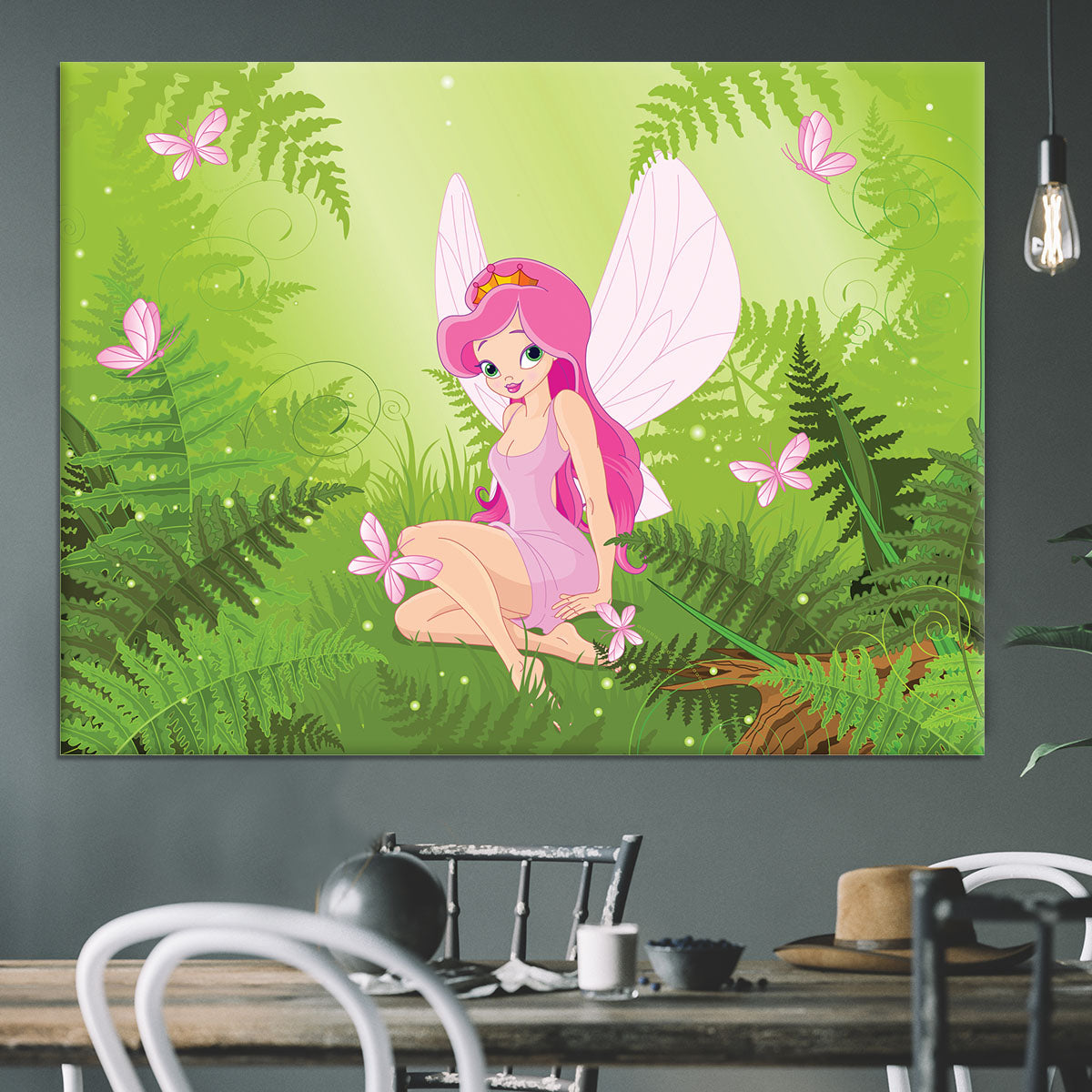 cute fairy into magic forest Canvas Print or Poster - Canvas Art Rocks - 3