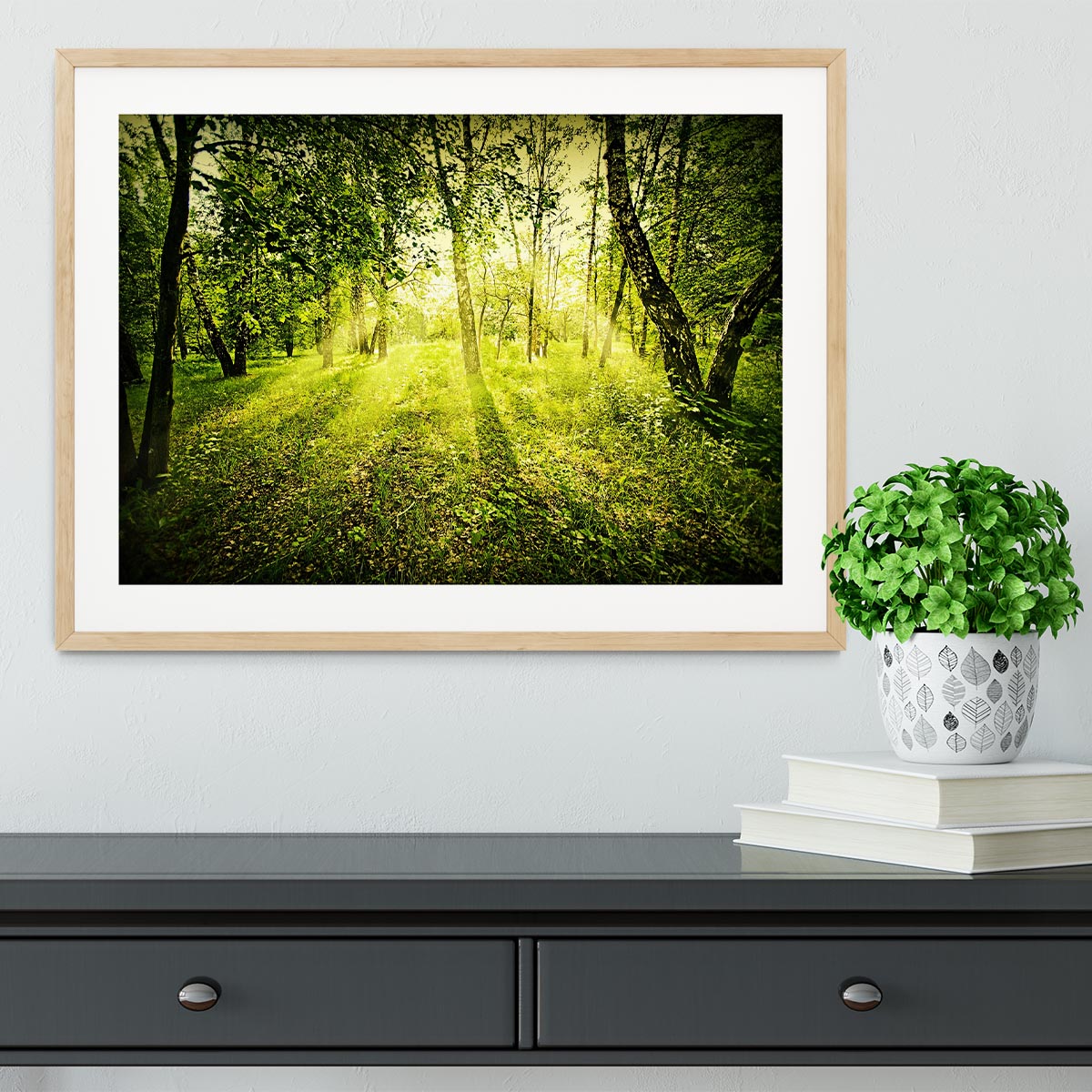 deep forest on summer morning Framed Print - Canvas Art Rocks - 3