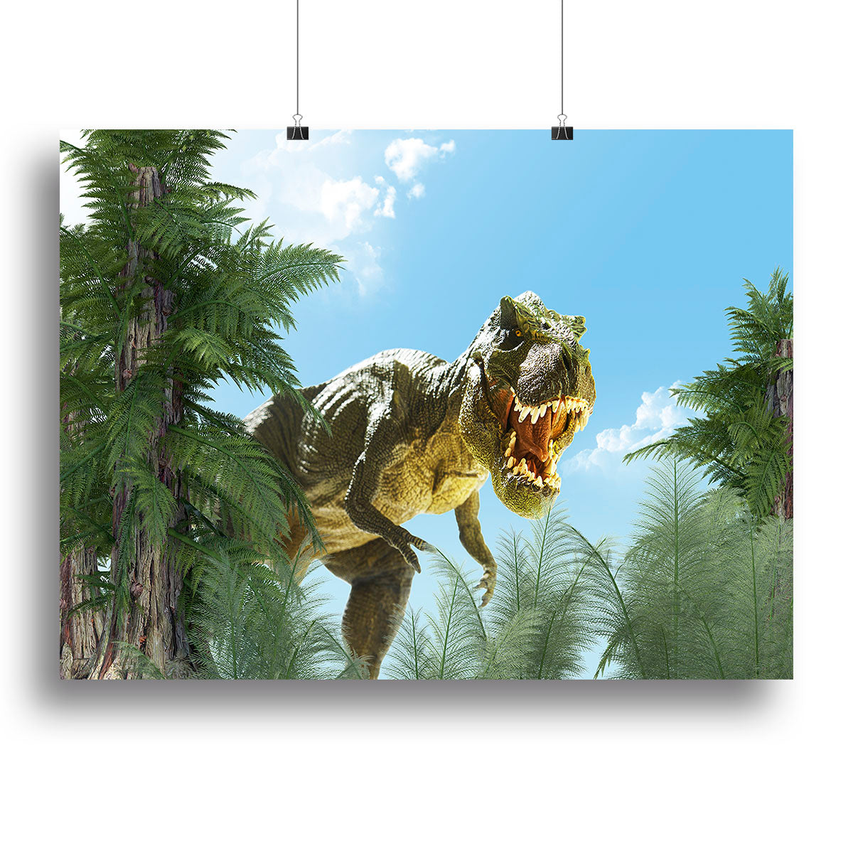 dinosaur in the jungle background Canvas Print or Poster - Canvas Art Rocks - 2