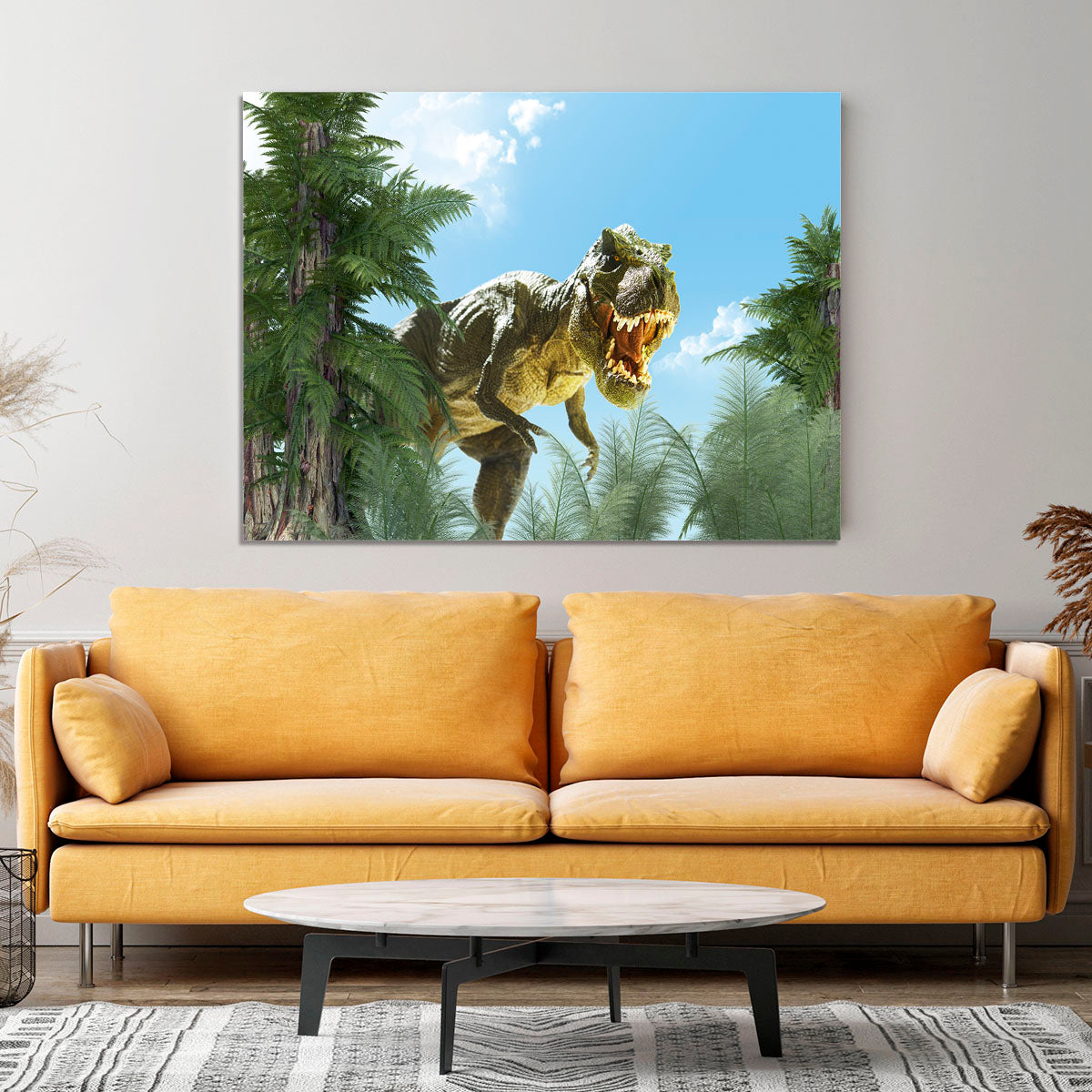 dinosaur in the jungle background Canvas Print or Poster - Canvas Art Rocks - 4
