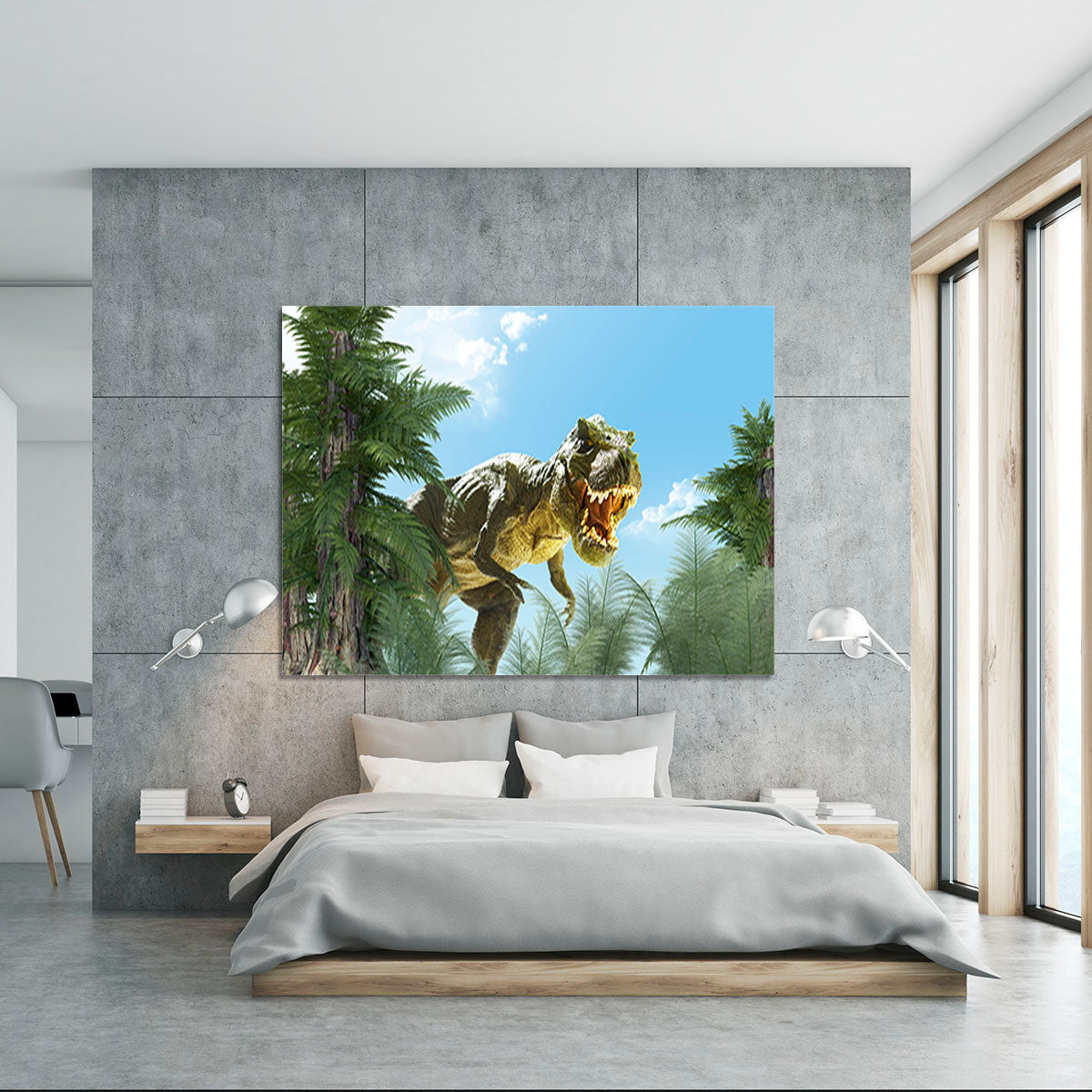 dinosaur in the jungle background Canvas Print or Poster - Canvas Art Rocks - 5