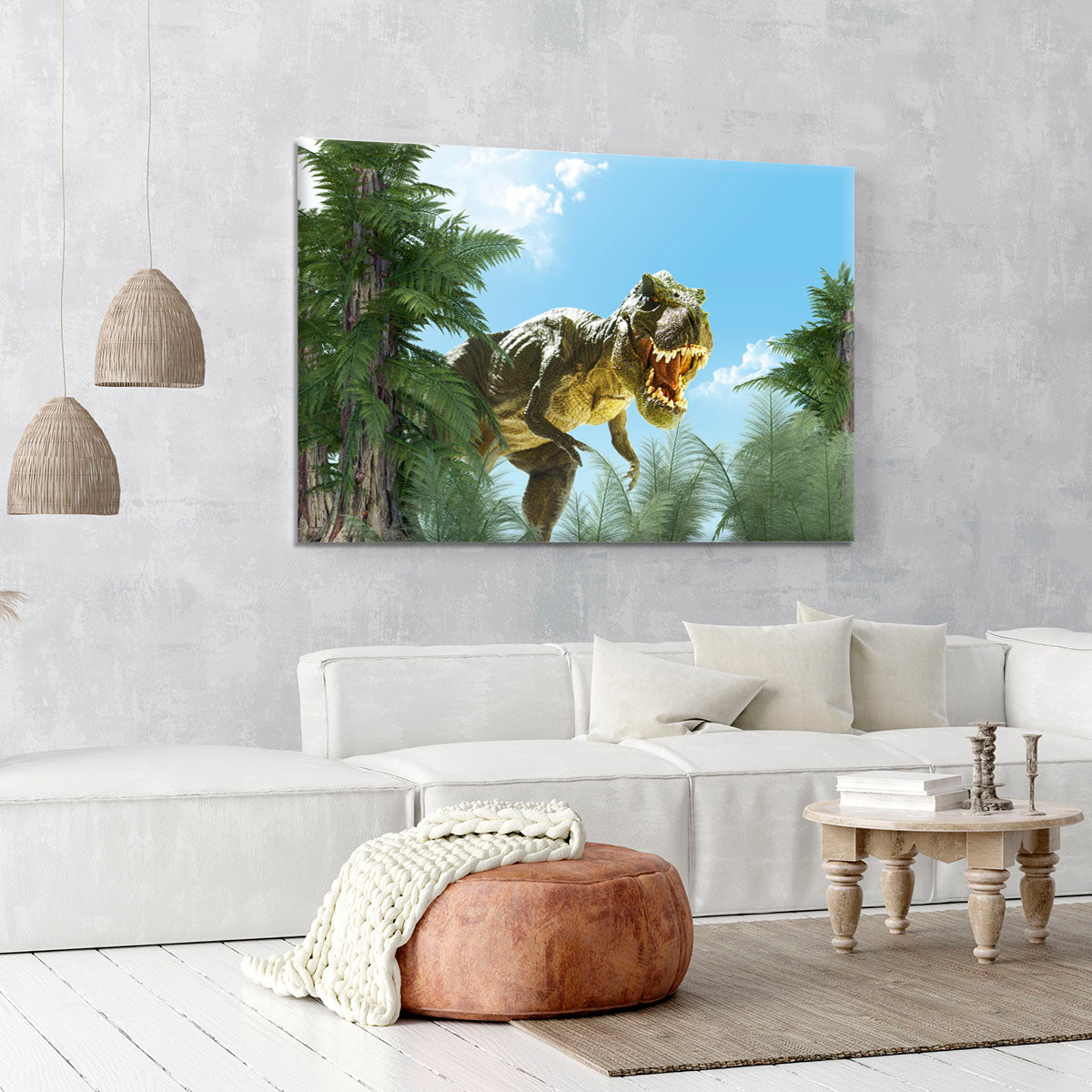 dinosaur in the jungle background Canvas Print or Poster - Canvas Art Rocks - 6