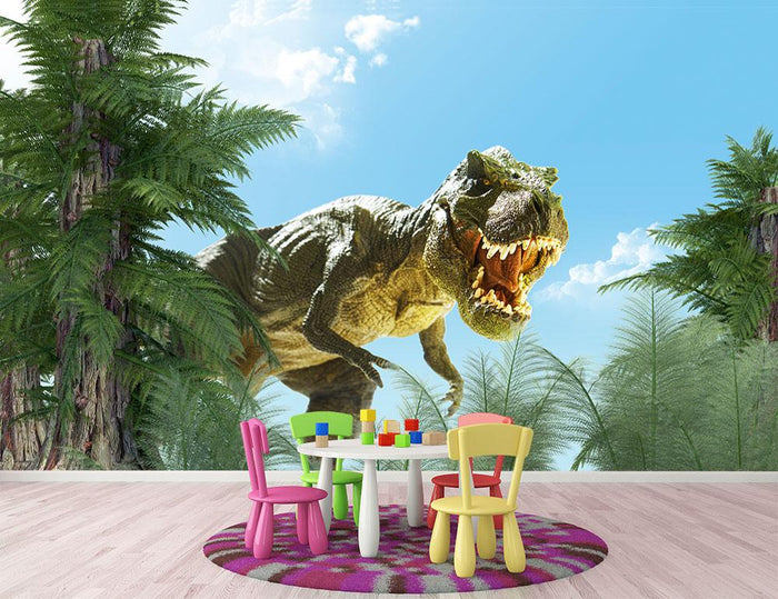 dinosaur in the jungle background Wall Mural Wallpaper