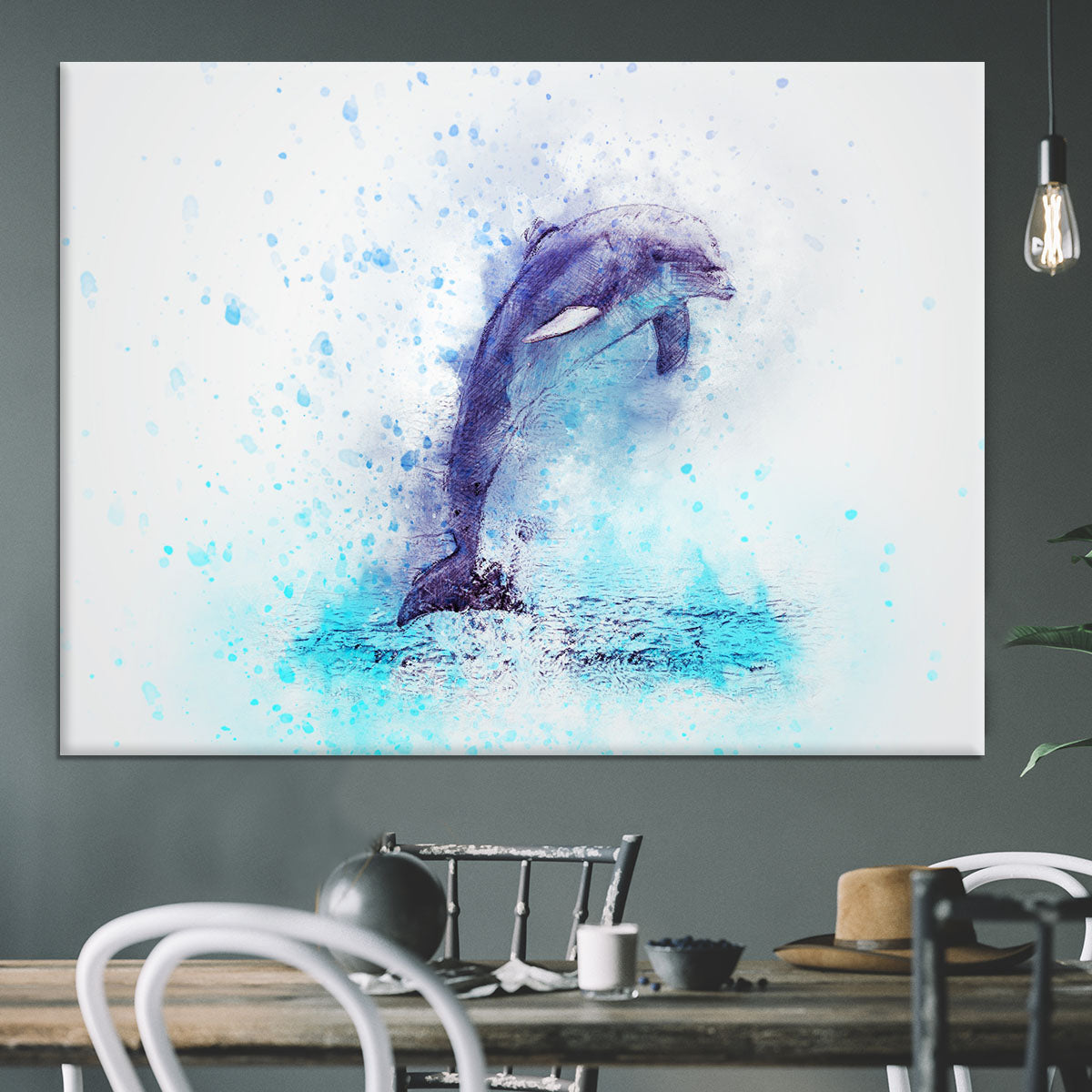 dolphin Painting Canvas Print or Poster - Canvas Art Rocks - 3