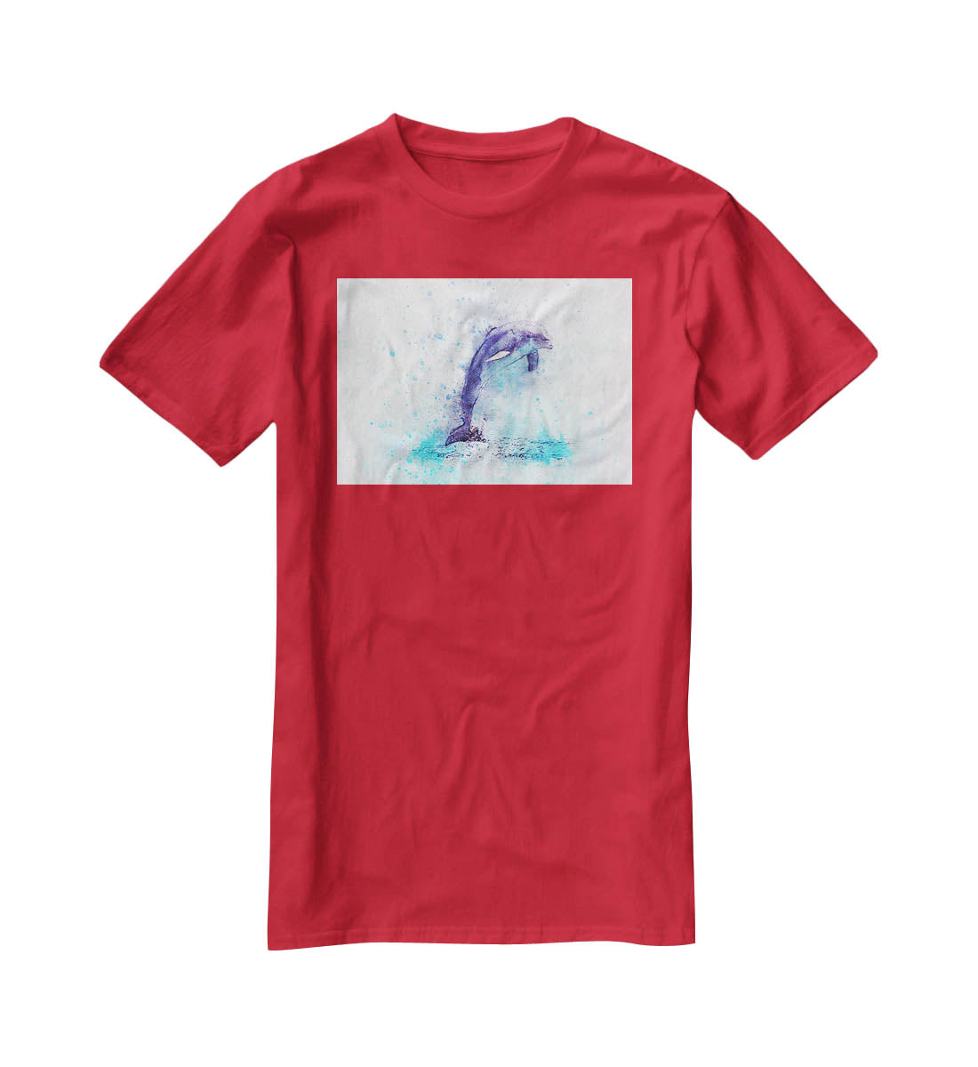 dolphin Painting T-Shirt - Canvas Art Rocks - 4