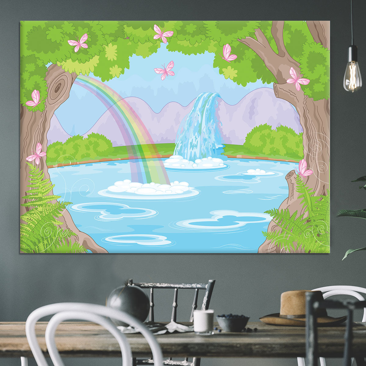 fairy landscape with Fabulous Waterfall Canvas Print or Poster - Canvas Art Rocks - 3