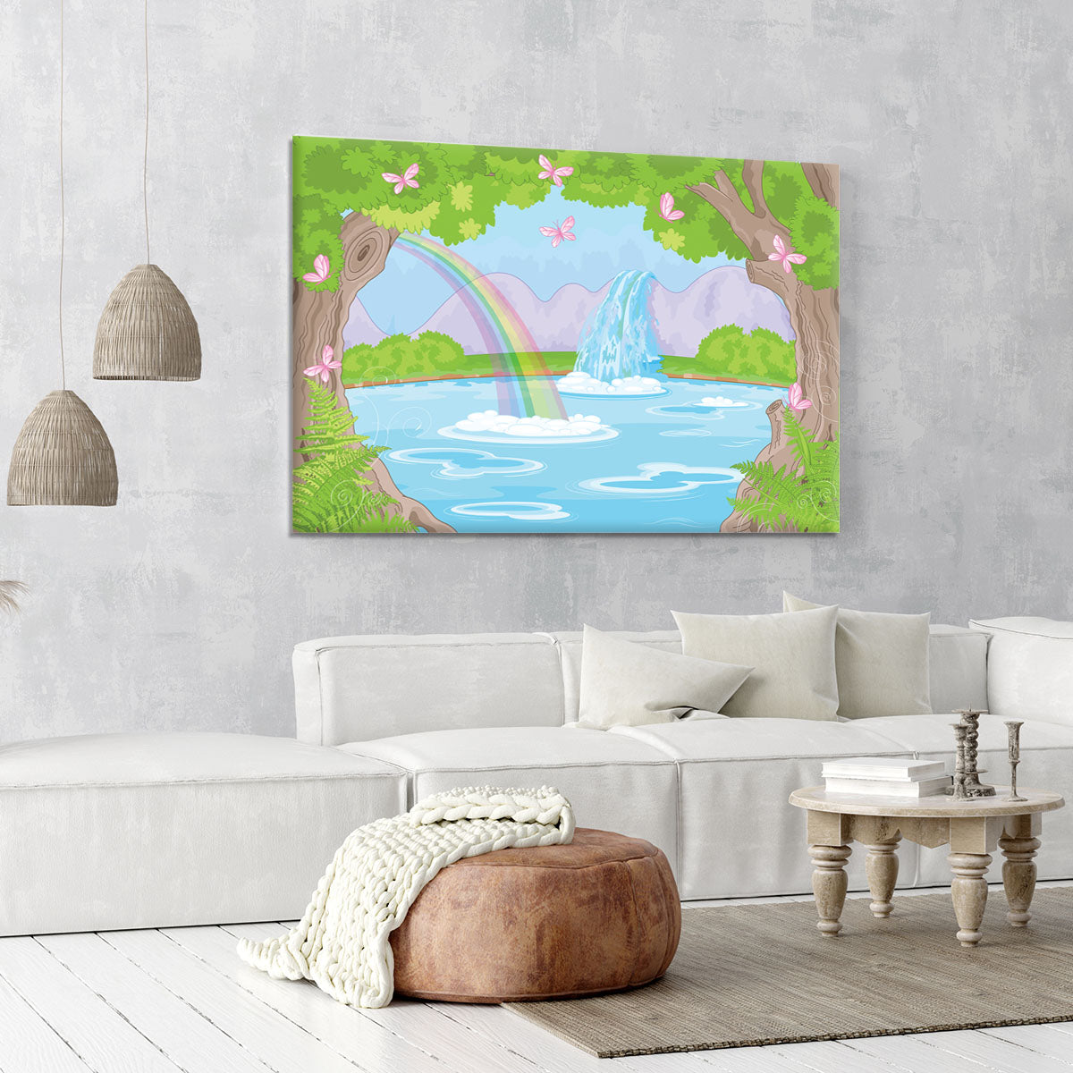 fairy landscape with Fabulous Waterfall Canvas Print or Poster - Canvas Art Rocks - 6