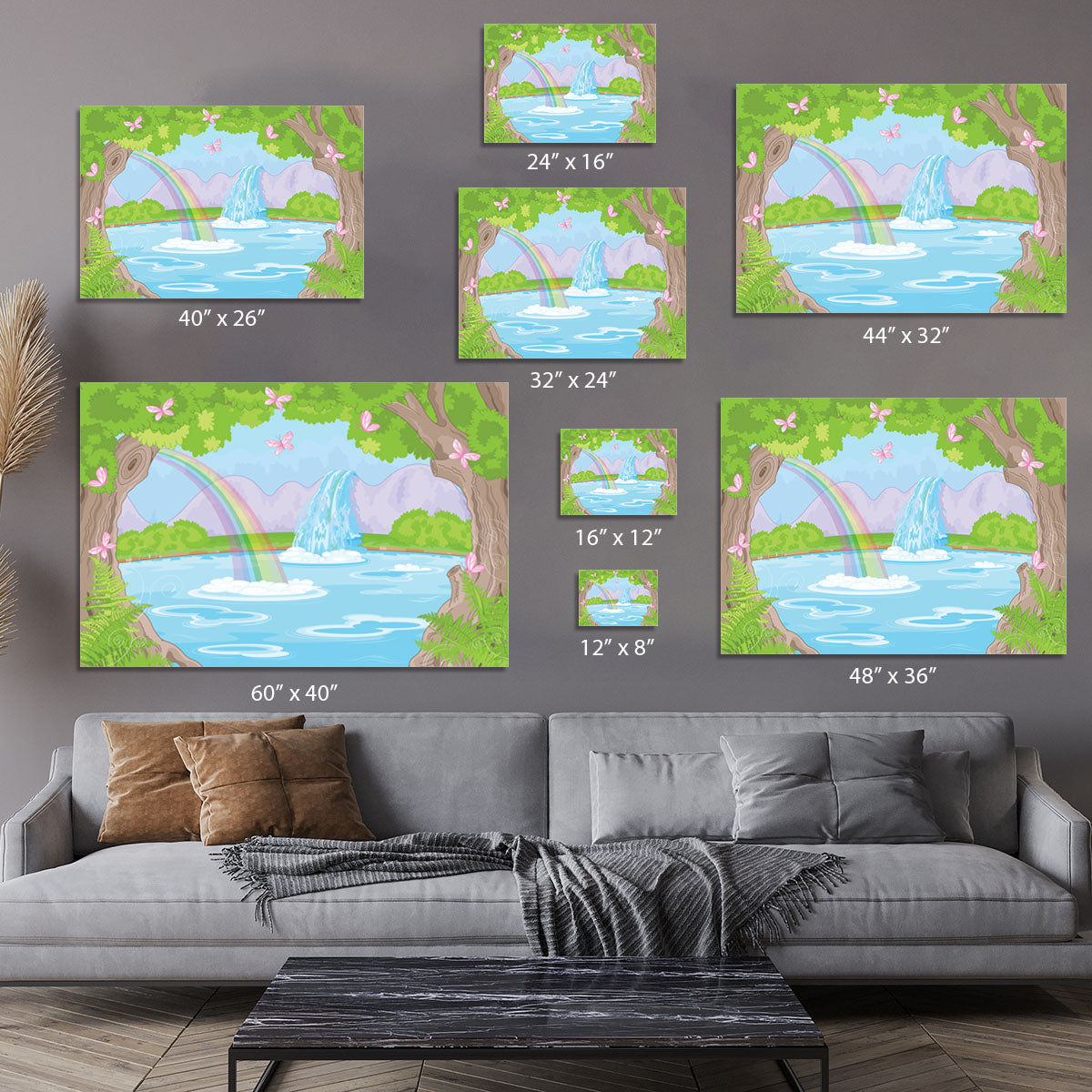 fairy landscape with Fabulous Waterfall Canvas Print or Poster - Canvas Art Rocks - 7