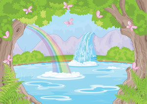 fairy landscape with Fabulous Waterfall Wall Mural Wallpaper - Canvas Art Rocks - 1