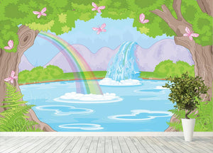 fairy landscape with Fabulous Waterfall Wall Mural Wallpaper - Canvas Art Rocks - 4