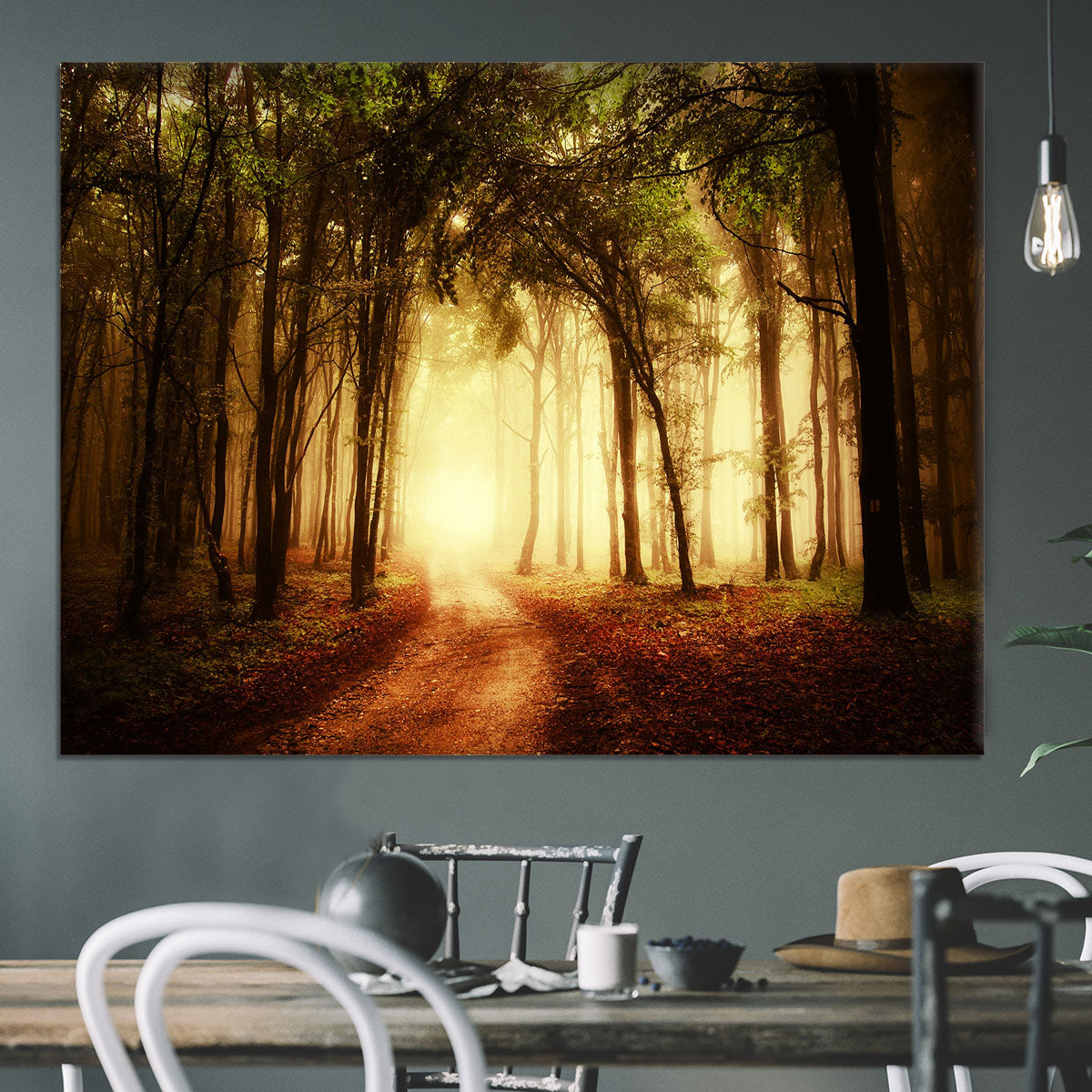 golden forest at autumn Canvas Print or Poster - Canvas Art Rocks - 3