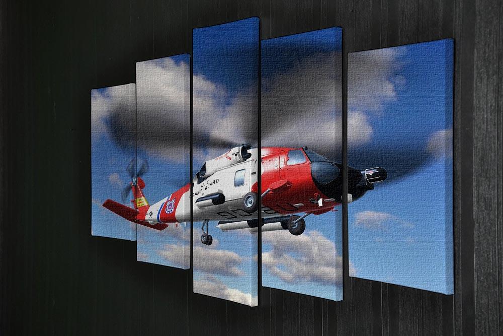 helicopter coast guard 5 Split Panel Canvas  - Canvas Art Rocks - 2