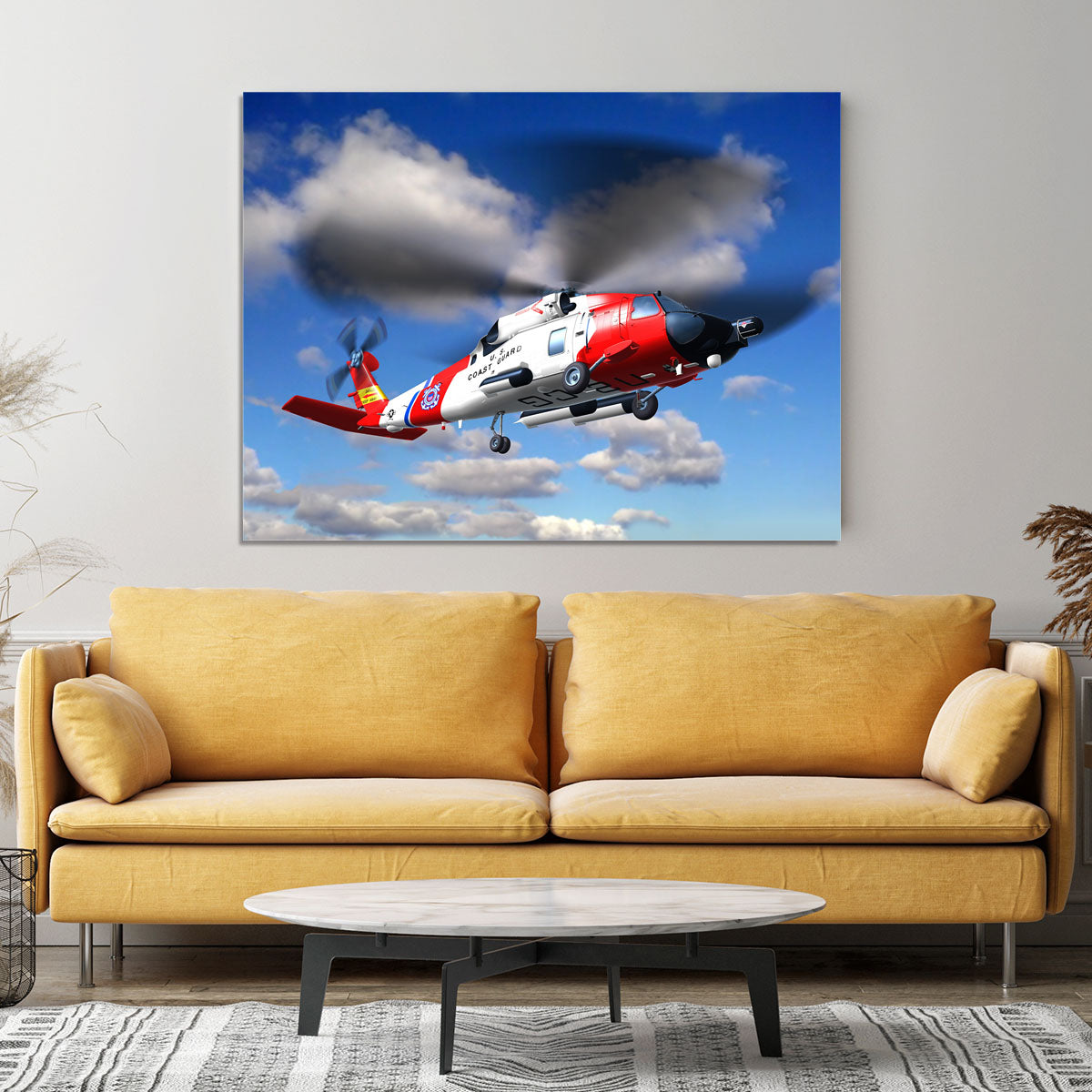 helicopter coast guard Canvas Print or Poster - Canvas Art Rocks - 4
