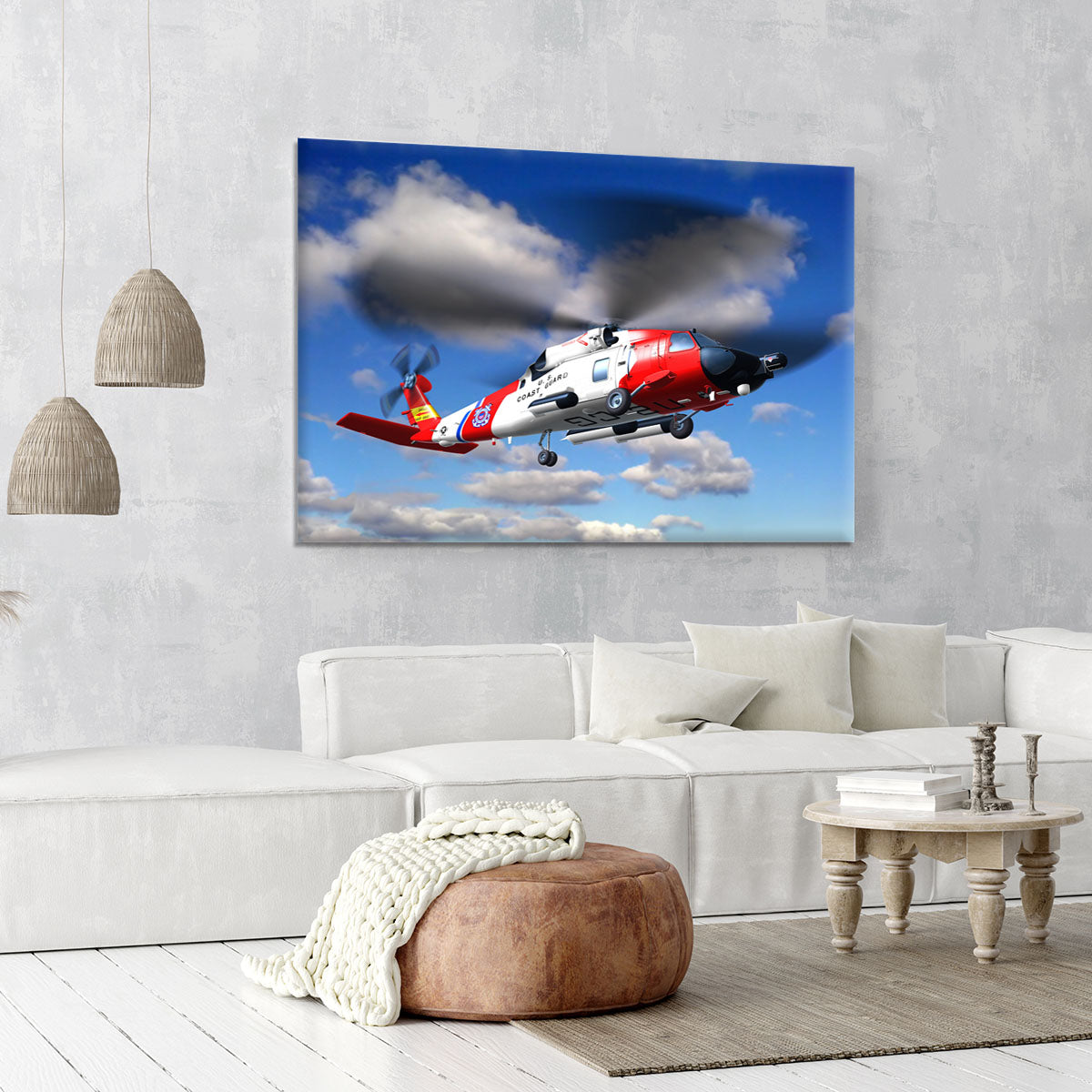 helicopter coast guard Canvas Print or Poster - Canvas Art Rocks - 6