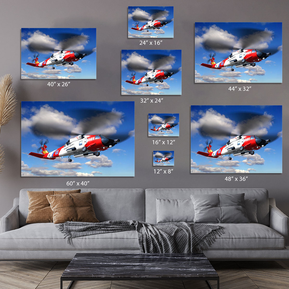 helicopter coast guard Canvas Print or Poster - Canvas Art Rocks - 7