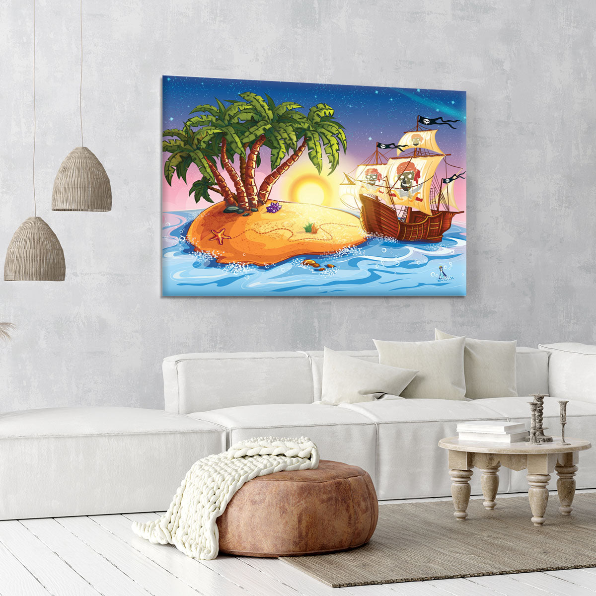 island with a pirate ship Canvas Print or Poster - Canvas Art Rocks - 6