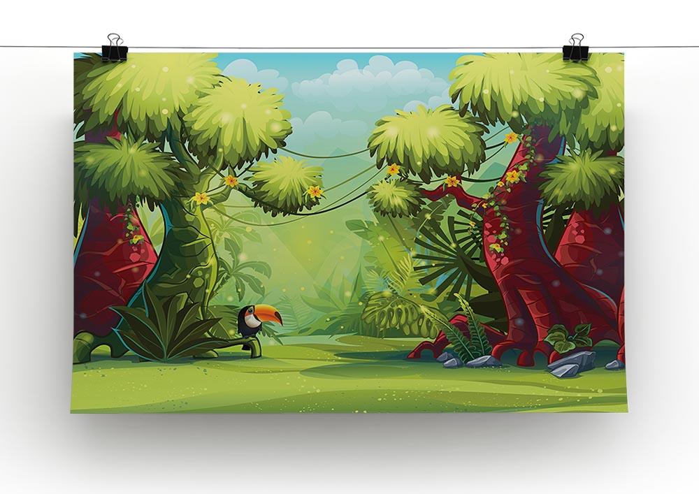 jungle with bird toucan Canvas Print or Poster - Canvas Art Rocks - 2