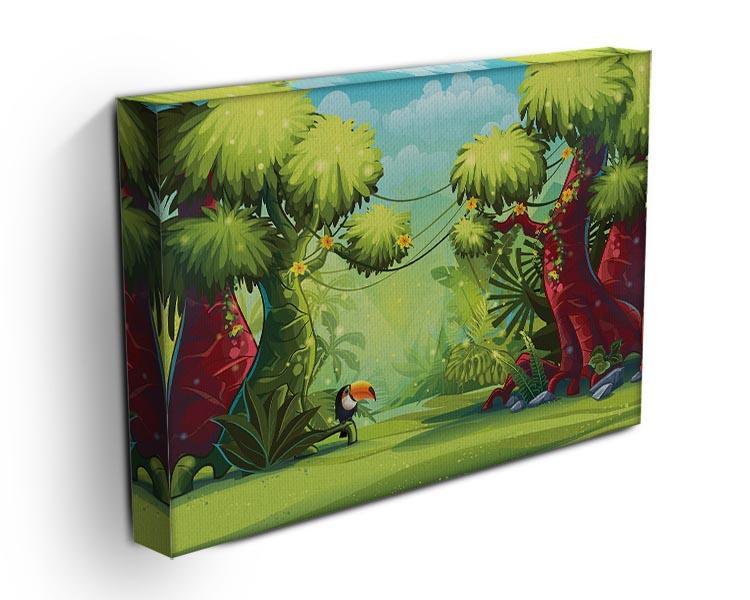 jungle with bird toucan Canvas Print or Poster - Canvas Art Rocks - 3