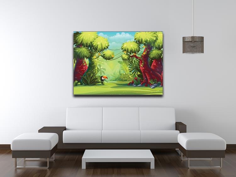 jungle with bird toucan Canvas Print or Poster - Canvas Art Rocks - 4