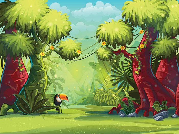 jungle with bird toucan Wall Mural Wallpaper