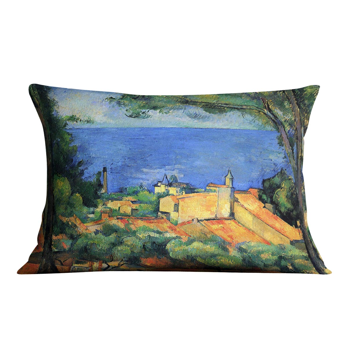 l'Estaque with Red Roofs by Cezanne Cushion