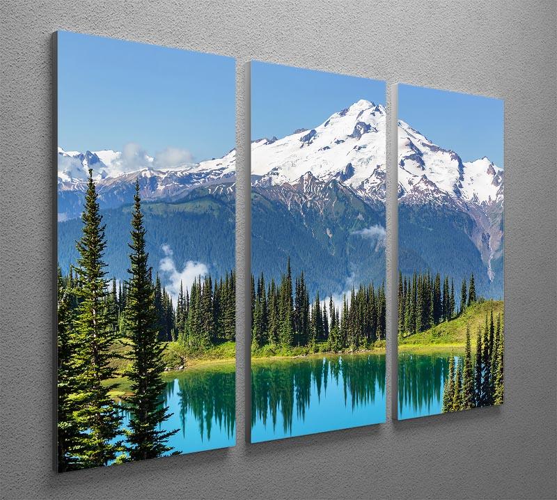 lake and Glacier Peak 3 Split Panel Canvas Print - Canvas Art Rocks - 2