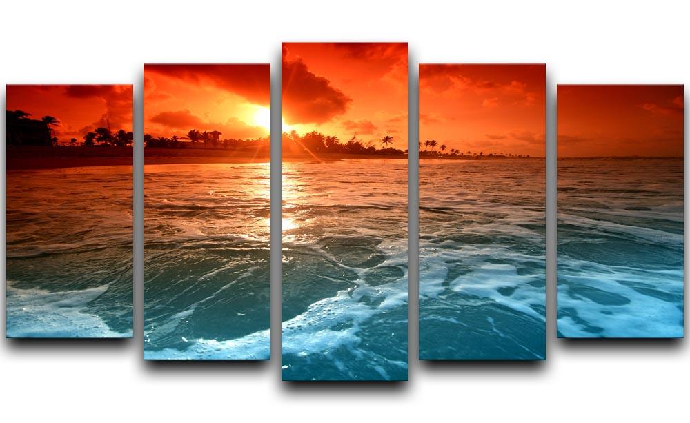 landscape ocean sunrice 5 Split Panel Canvas  - Canvas Art Rocks - 1