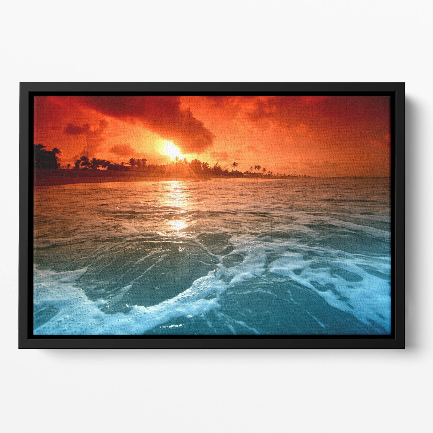 landscape ocean sunrice Floating Framed Canvas