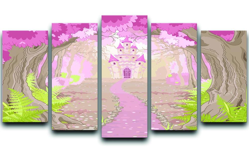 magic fairy tale princess castle 5 Split Panel Canvas  - Canvas Art Rocks - 1
