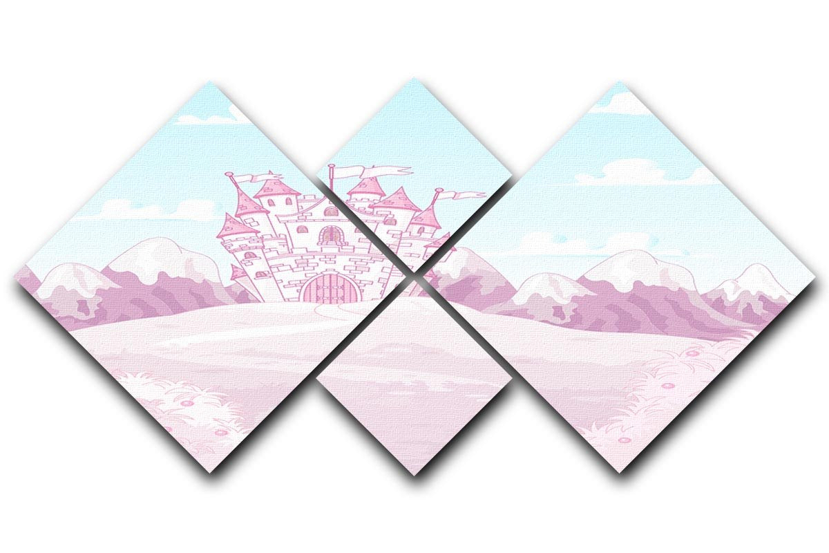 magic princess castle 4 Square Multi Panel Canvas  - Canvas Art Rocks - 1