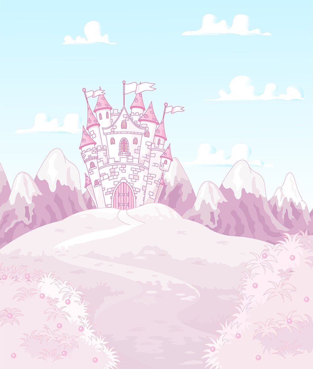 magic princess castle Wall Mural Wallpaper - Canvas Art Rocks - 1