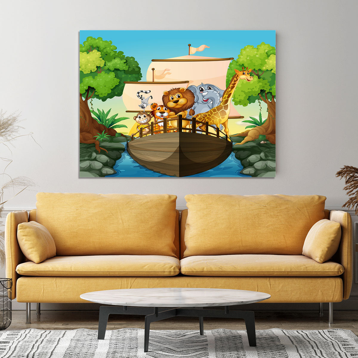 many animals on a boat Canvas Print or Poster - Canvas Art Rocks - 4