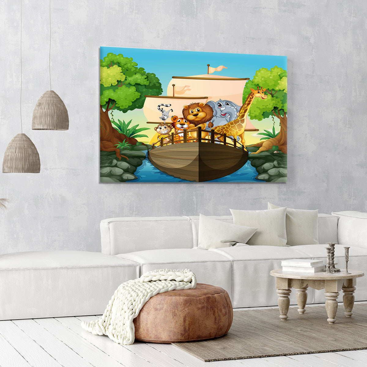 many animals on a boat Canvas Print or Poster - Canvas Art Rocks - 6