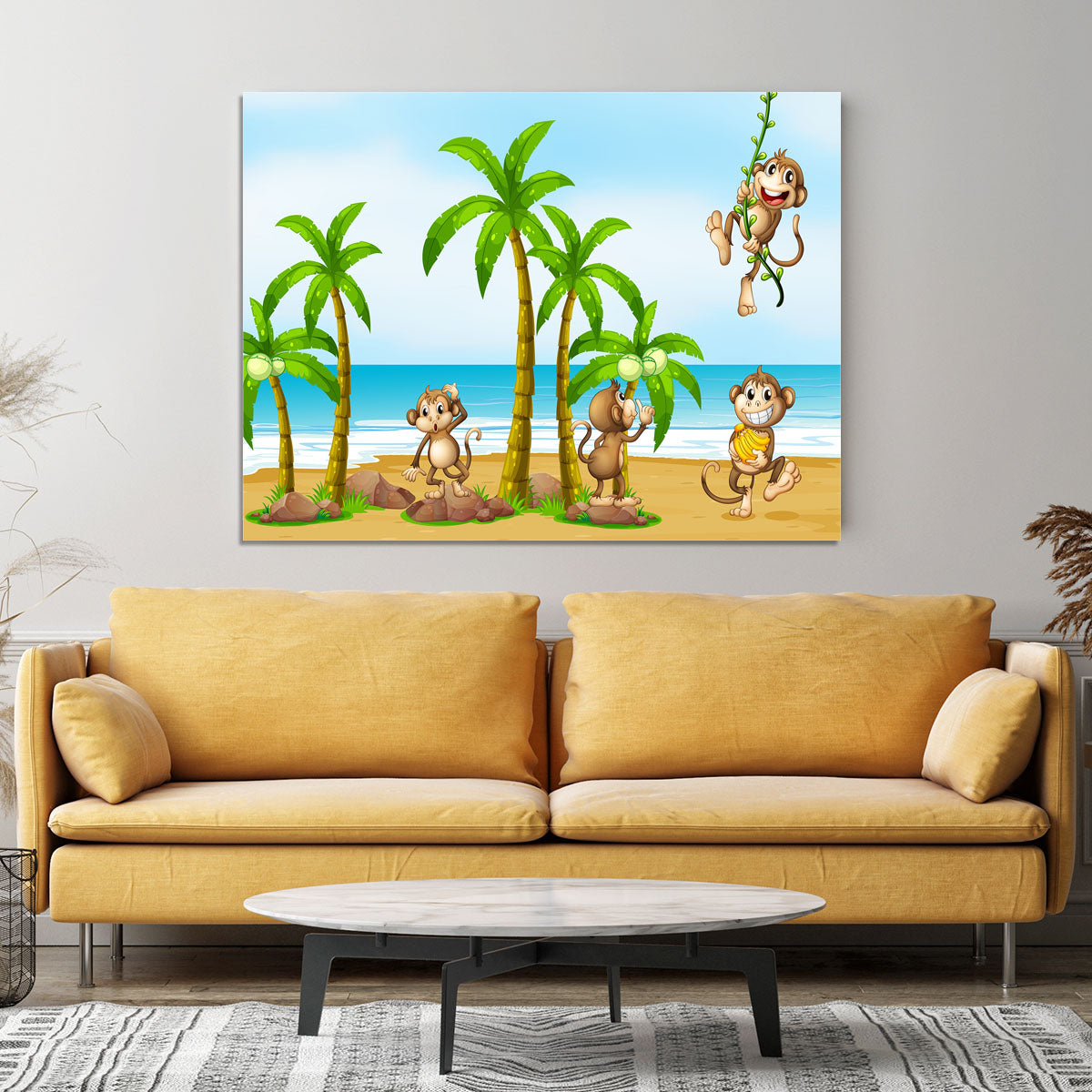 monkeys on the beach Canvas Print or Poster - Canvas Art Rocks - 4