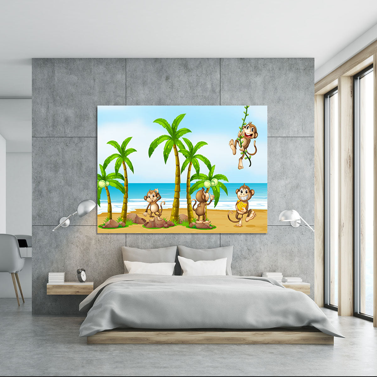 monkeys on the beach Canvas Print or Poster - Canvas Art Rocks - 5