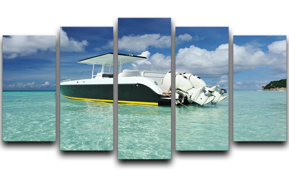 motor boat at Boracay island 5 Split Panel Canvas  - Canvas Art Rocks - 1