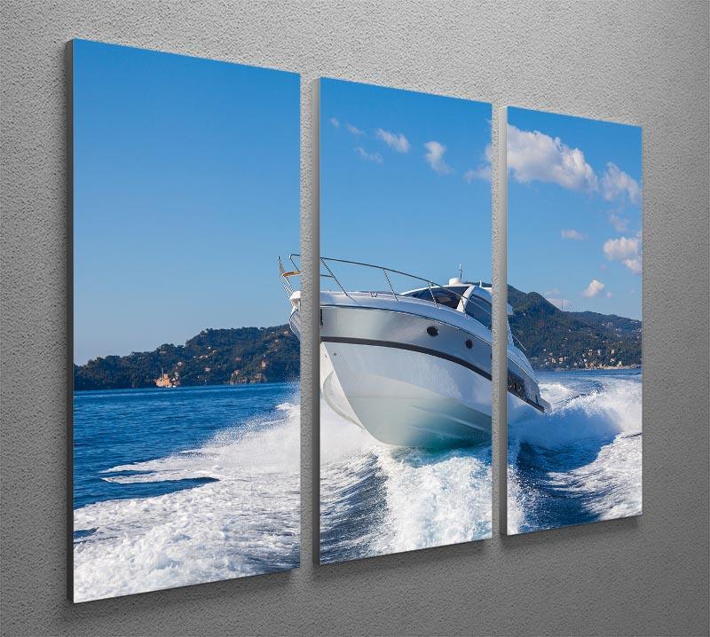motor boat yachts Italy 3 Split Panel Canvas Print - Canvas Art Rocks - 2