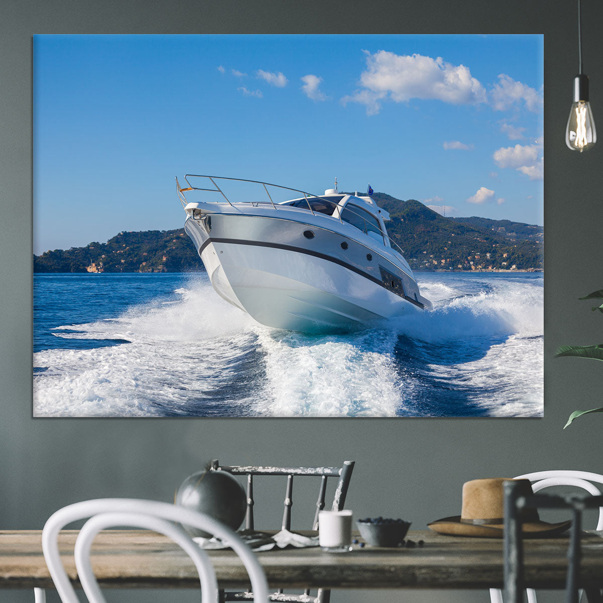 motor boat yachts Italy Canvas Print or Poster - Canvas Art Rocks - 3