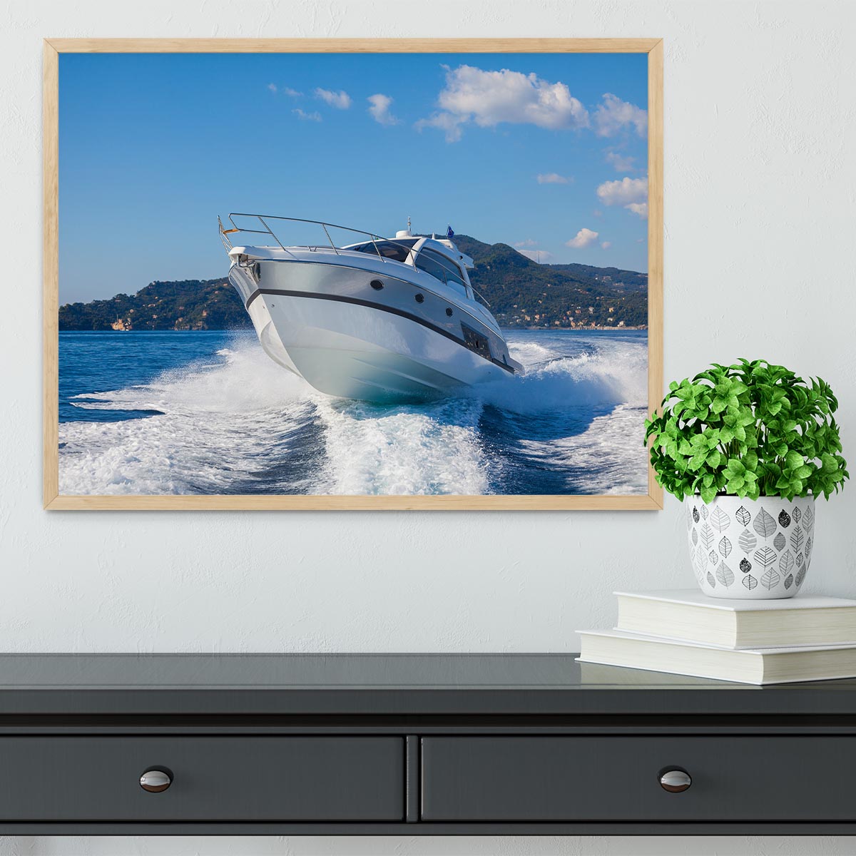 motor boat yachts Italy Framed Print - Canvas Art Rocks - 4