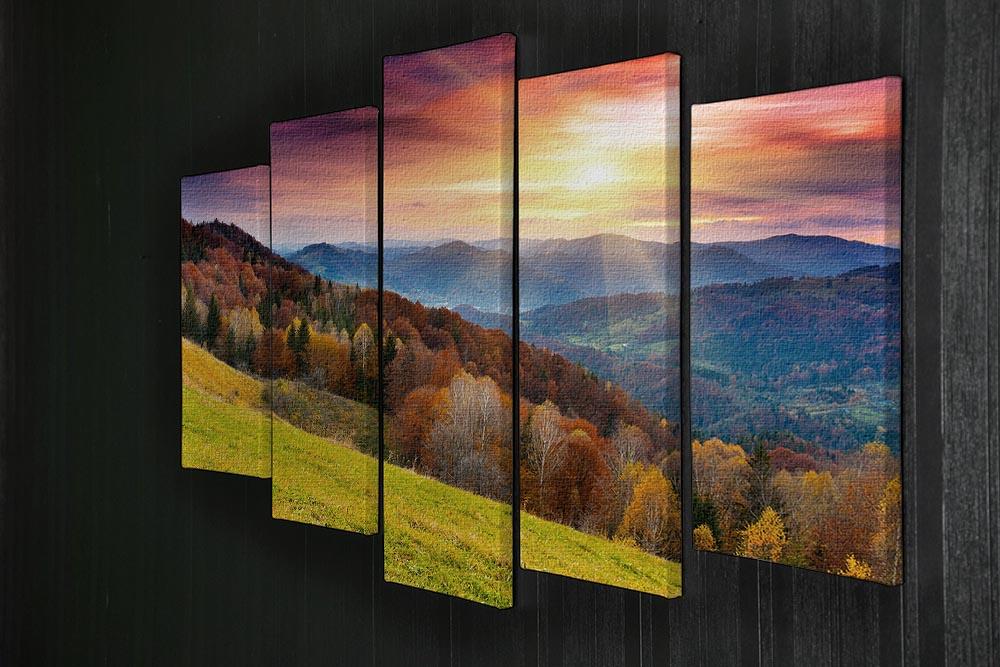 mountain autumn landscape 5 Split Panel Canvas  - Canvas Art Rocks - 2