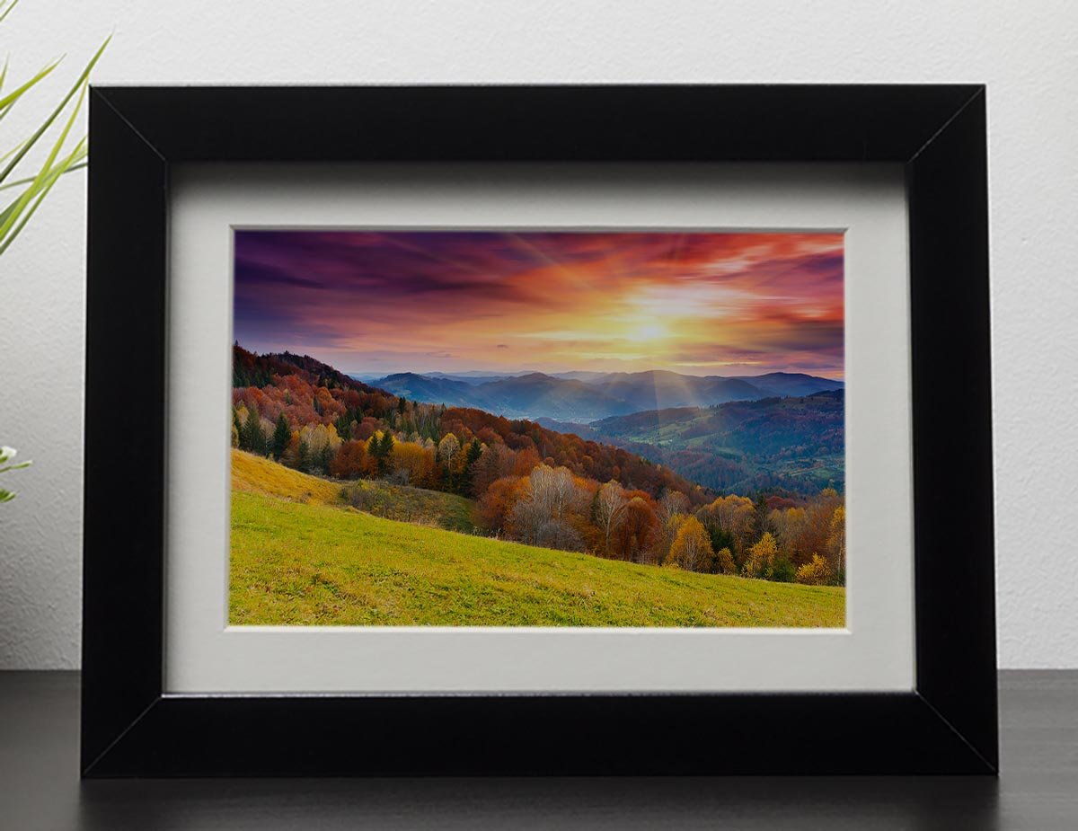 mountain autumn landscape Framed Print - Canvas Art Rocks - 1