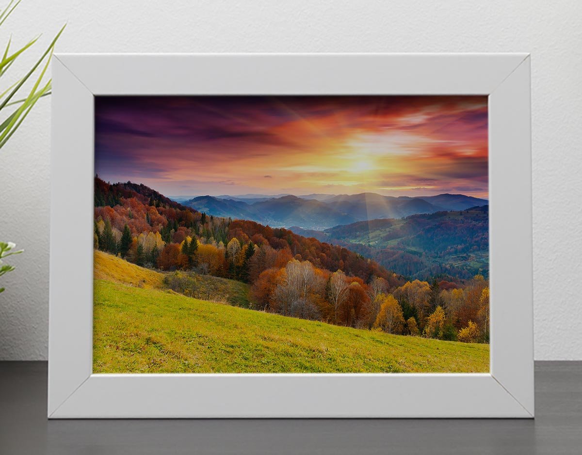 mountain autumn landscape Framed Print - Canvas Art Rocks - 4