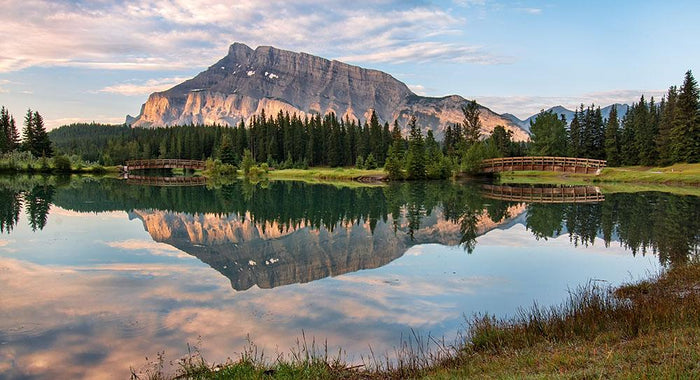 mountain reflected in pond Wall Mural Wallpaper
