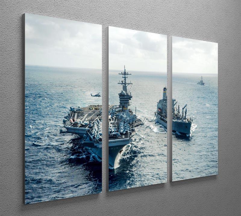 navy crossing the ocean 3 Split Panel Canvas Print - Canvas Art Rocks - 2