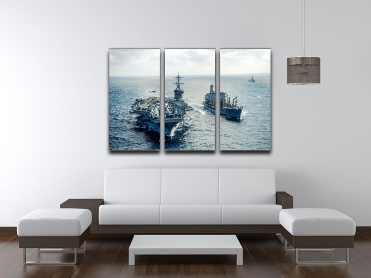 navy crossing the ocean 3 Split Panel Canvas Print - Canvas Art Rocks - 3