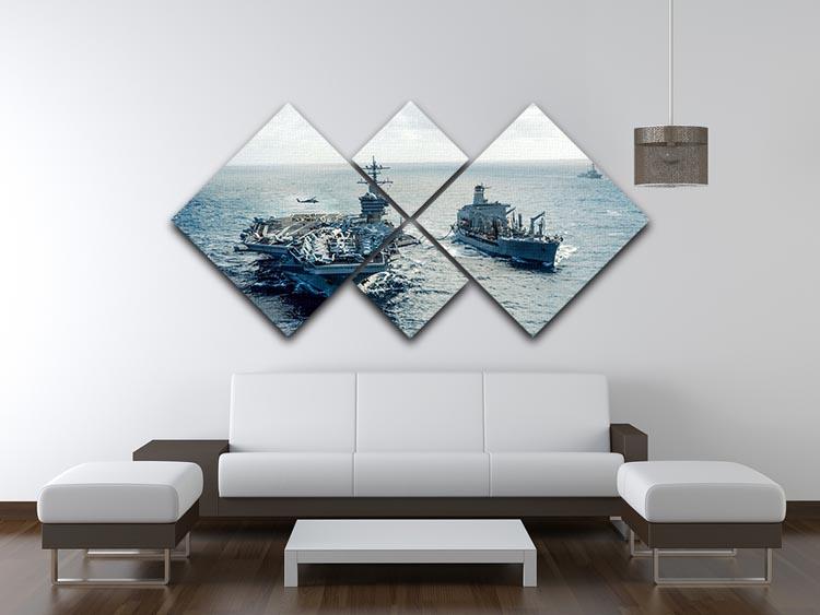 navy crossing the ocean 4 Square Multi Panel Canvas  - Canvas Art Rocks - 3