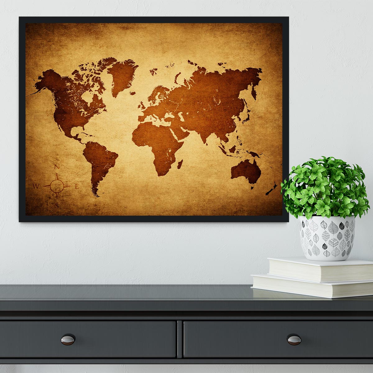 old map of the world Framed Print - Canvas Art Rocks - 2
