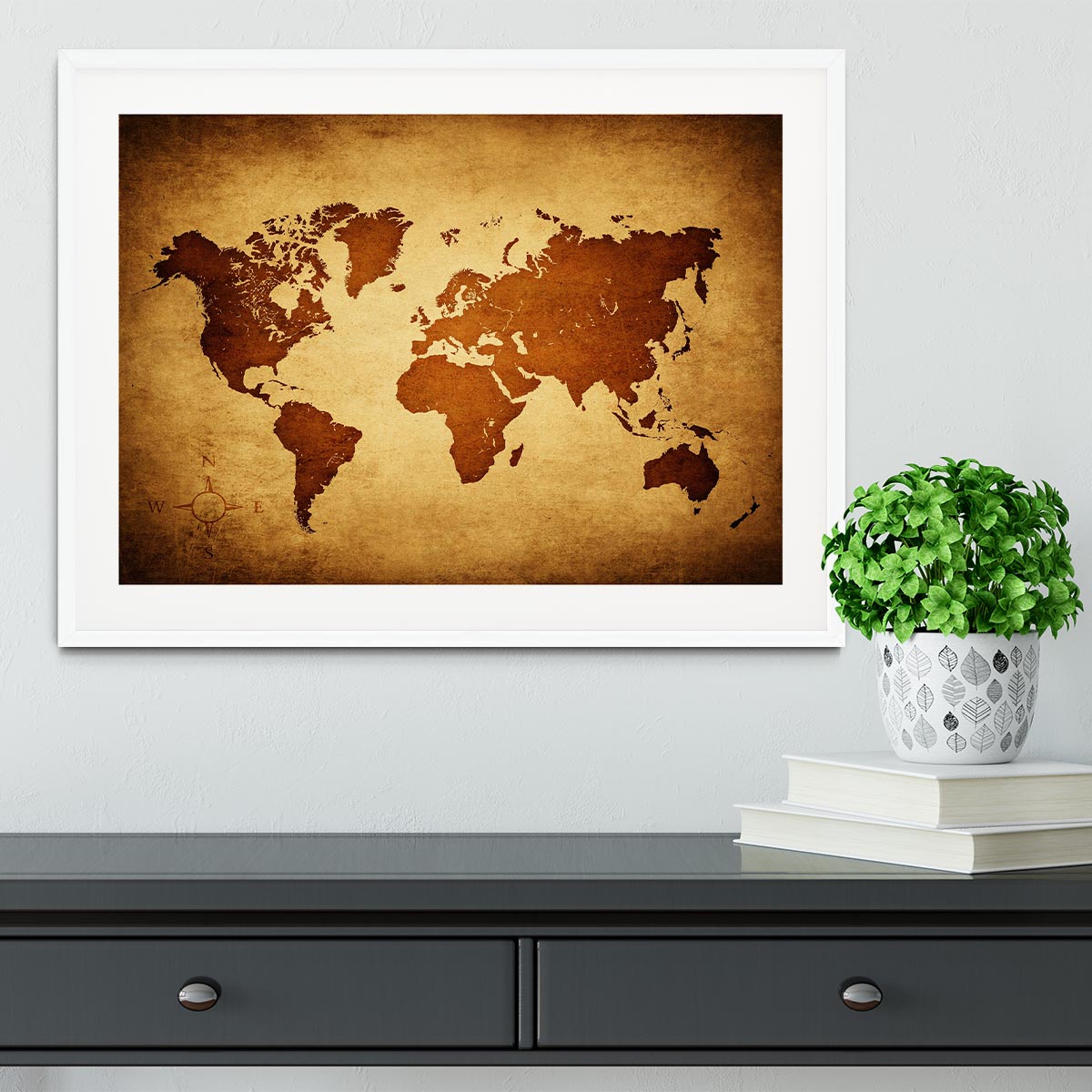 old map of the world Framed Print - Canvas Art Rocks - 5