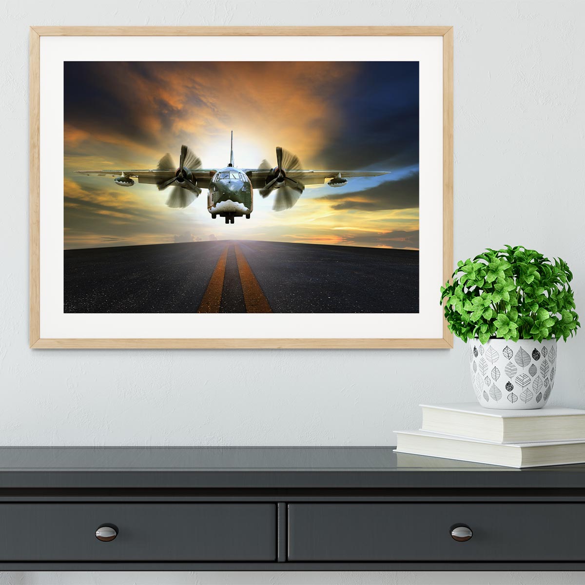 old military container plane Framed Print - Canvas Art Rocks - 3
