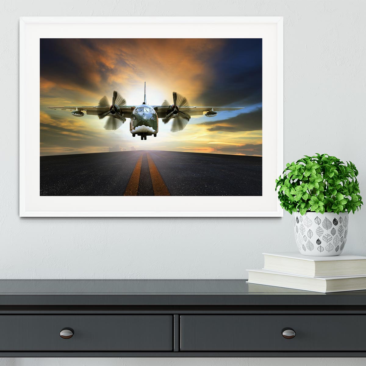 old military container plane Framed Print - Canvas Art Rocks - 5